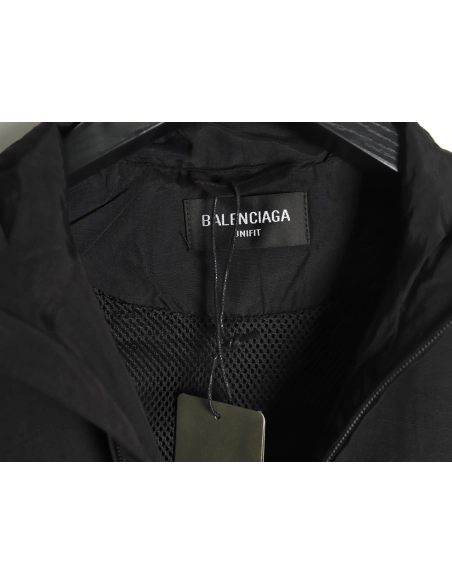Balenciaga double hook embroidery color block stand collar jacket,Balenciaga