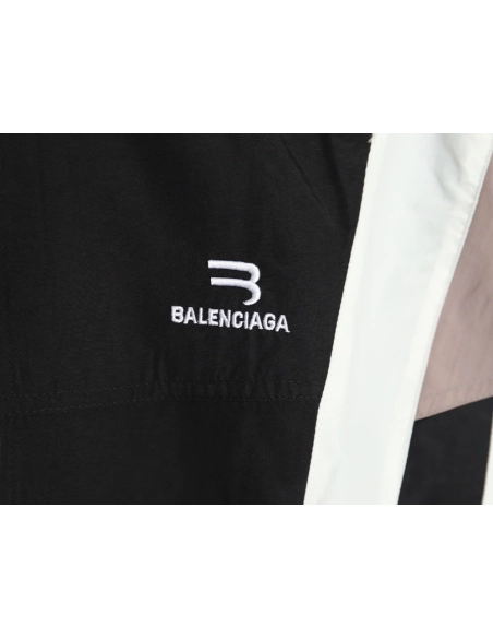 Balenciaga double hook embroidery color block stand collar jacket,Balenciaga