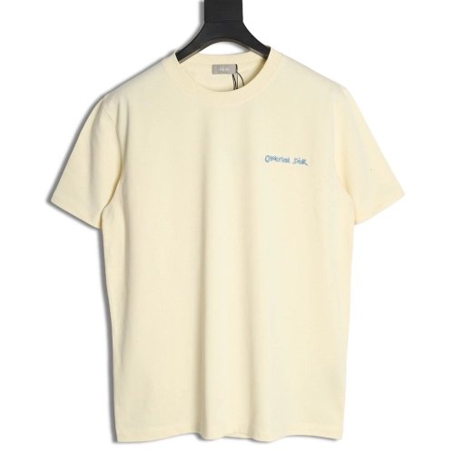 Dior cursive embroidered letters short-sleeved T-shirt TSK1,Burberry