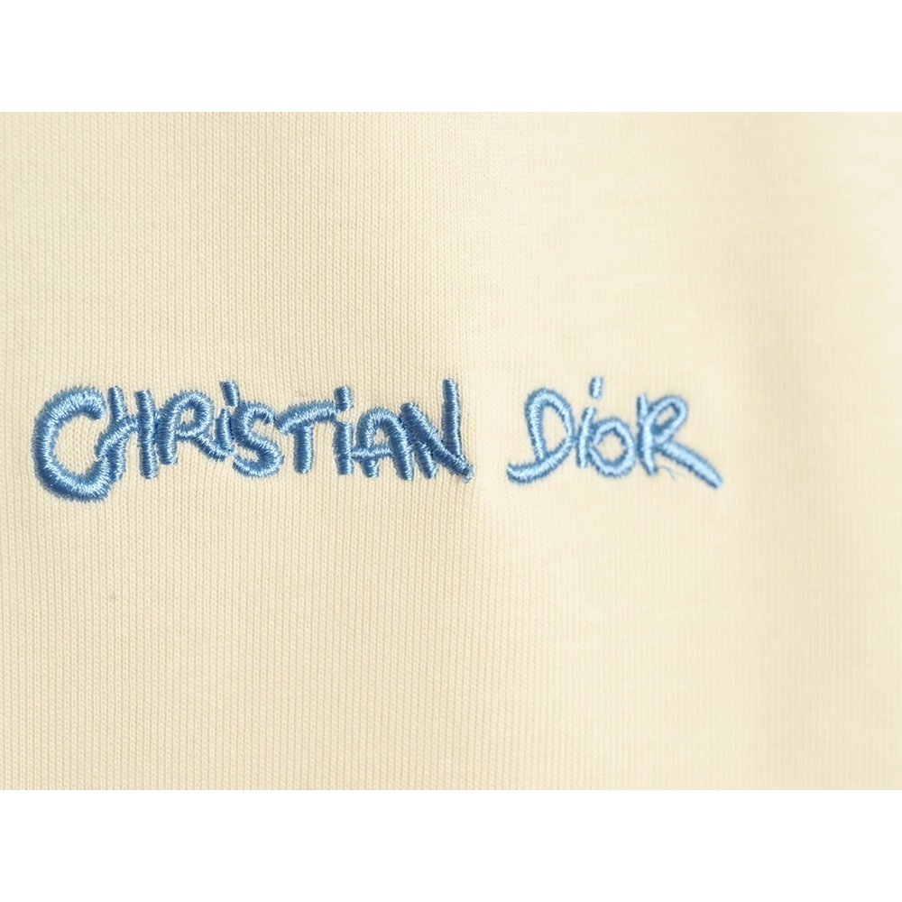 Dior cursive embroidered letters short-sleeved T-shirt TSK1,Burberry