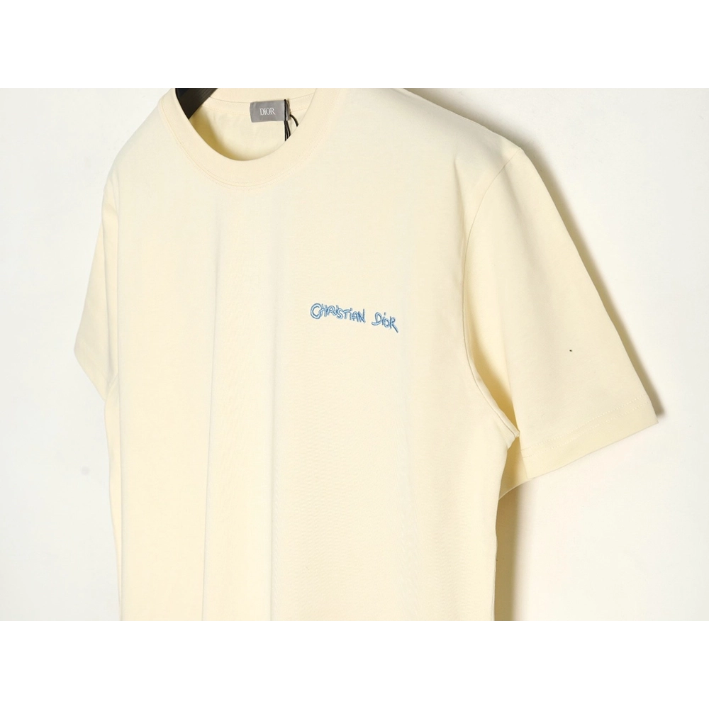 Dior cursive embroidered letters short-sleeved T-shirt TSK1,Burberry