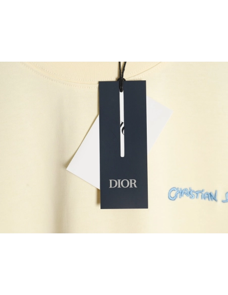 Dior cursive embroidered letters short-sleeved T-shirt TSK1,Burberry