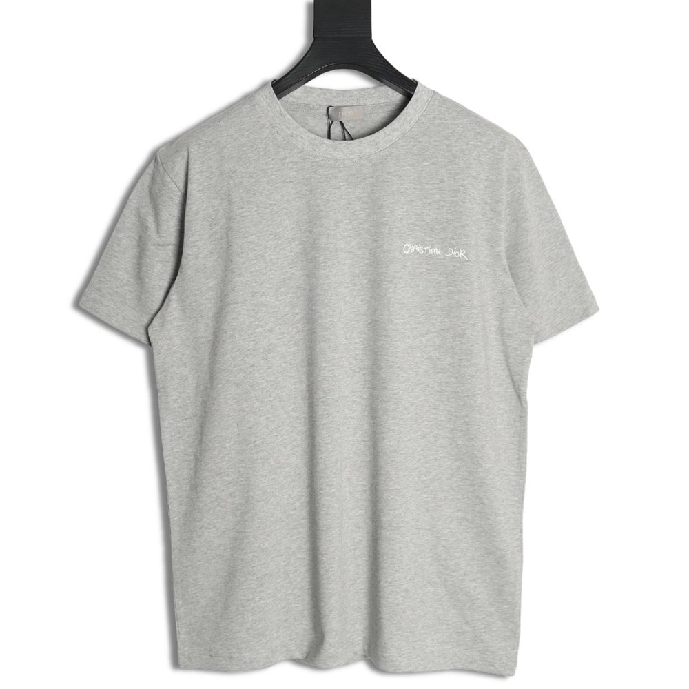 Dior cursive embroidered letters short-sleeved T-shirt TSK2,Burberry
