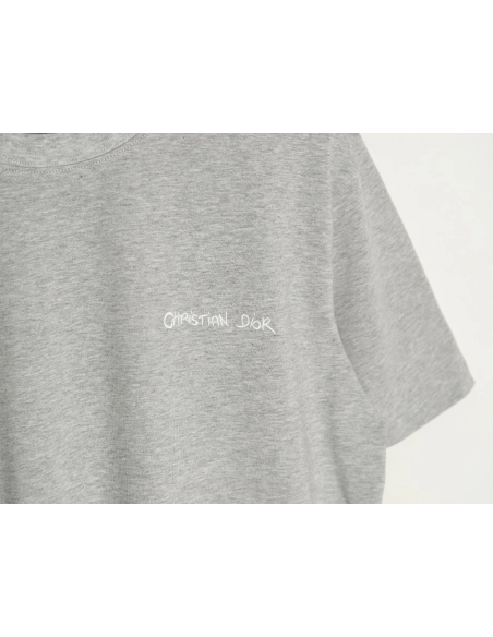Dior cursive embroidered letters short-sleeved T-shirt TSK2,Burberry