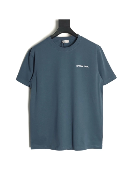 Dior cursive embroidered letters short-sleeved T-shirt TSK3,Burberry