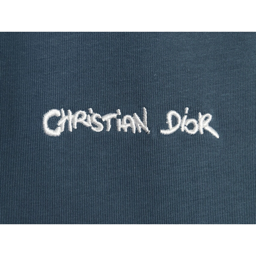Dior cursive embroidered letters short-sleeved T-shirt TSK3,Burberry
