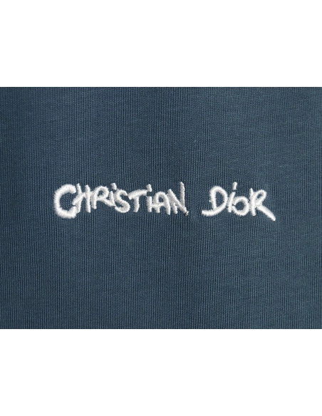 Dior cursive embroidered letters short-sleeved T-shirt TSK3,Burberry