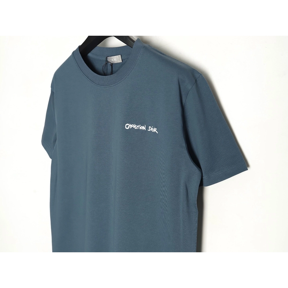 Dior cursive embroidered letters short-sleeved T-shirt TSK3,Burberry