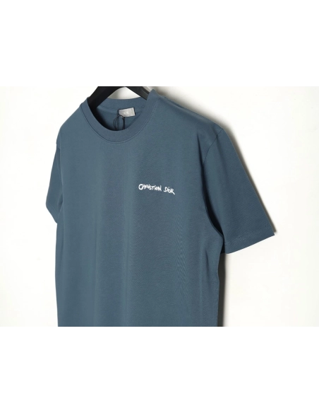 Dior cursive embroidered letters short-sleeved T-shirt TSK3,Burberry