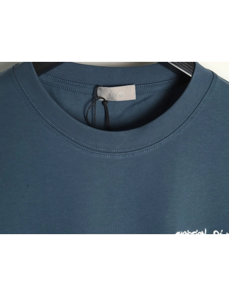 Dior cursive embroidered letters short-sleeved T-shirt TSK3,Burberry