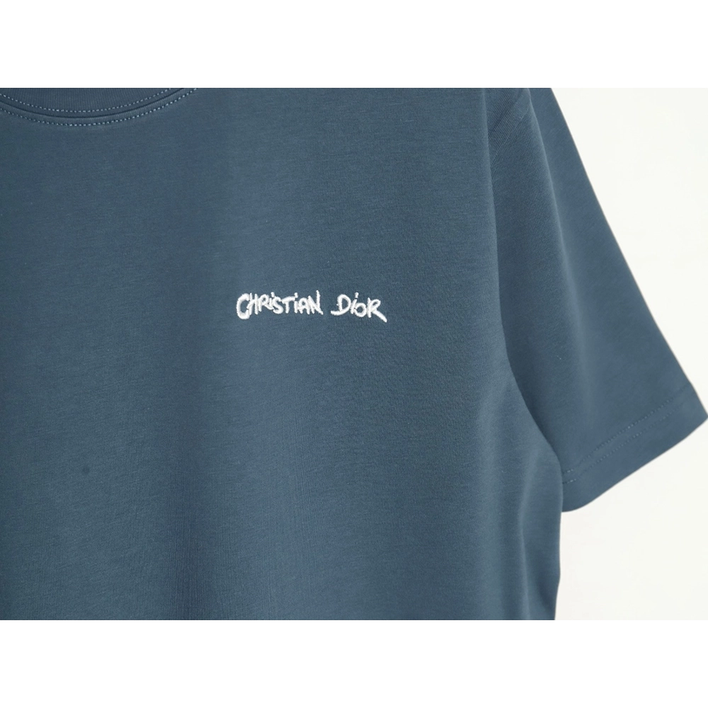 Dior cursive embroidered letters short-sleeved T-shirt TSK3,Burberry