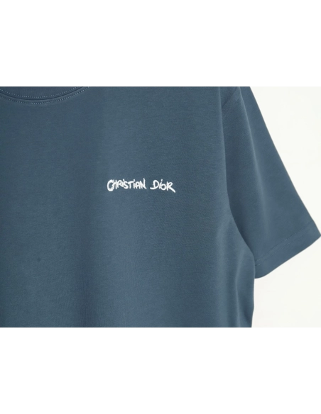 Dior cursive embroidered letters short-sleeved T-shirt TSK3,Burberry