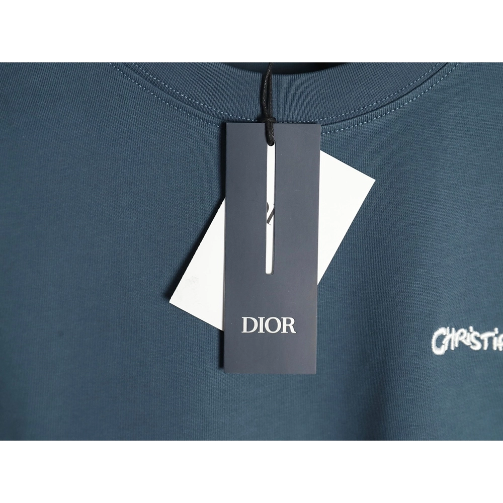 Dior cursive embroidered letters short-sleeved T-shirt TSK3,Burberry