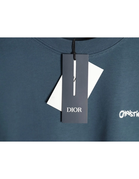 Dior cursive embroidered letters short-sleeved T-shirt TSK3,Burberry