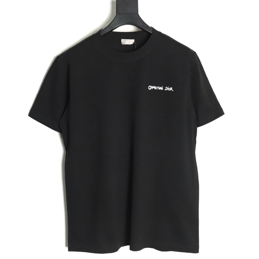 Dior cursive embroidered letters short-sleeved T-shirt TSK4,Burberry