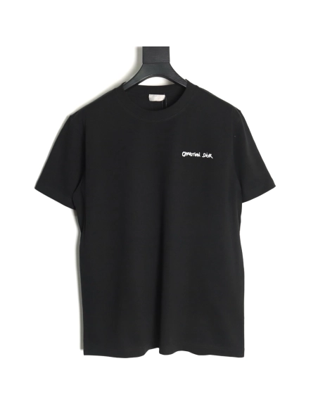 Dior cursive embroidered letters short-sleeved T-shirt TSK4,Burberry
