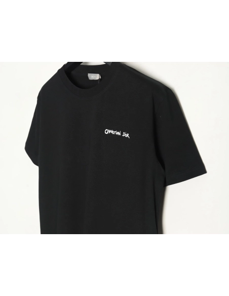 Dior cursive embroidered letters short-sleeved T-shirt TSK4,Burberry