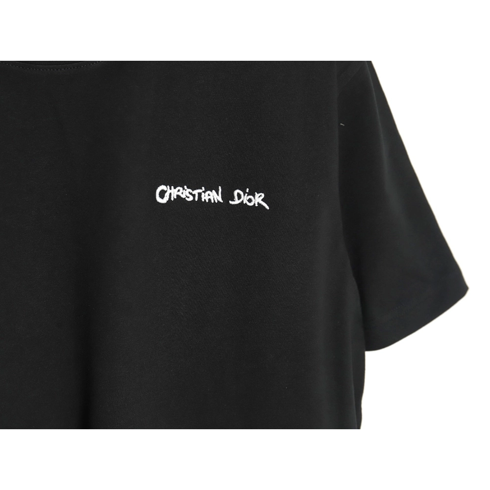 Dior cursive embroidered letters short-sleeved T-shirt TSK4,Burberry
