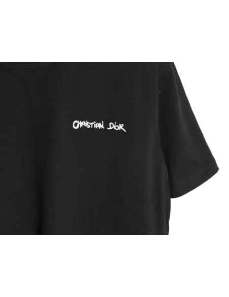 Dior cursive embroidered letters short-sleeved T-shirt TSK4,Burberry