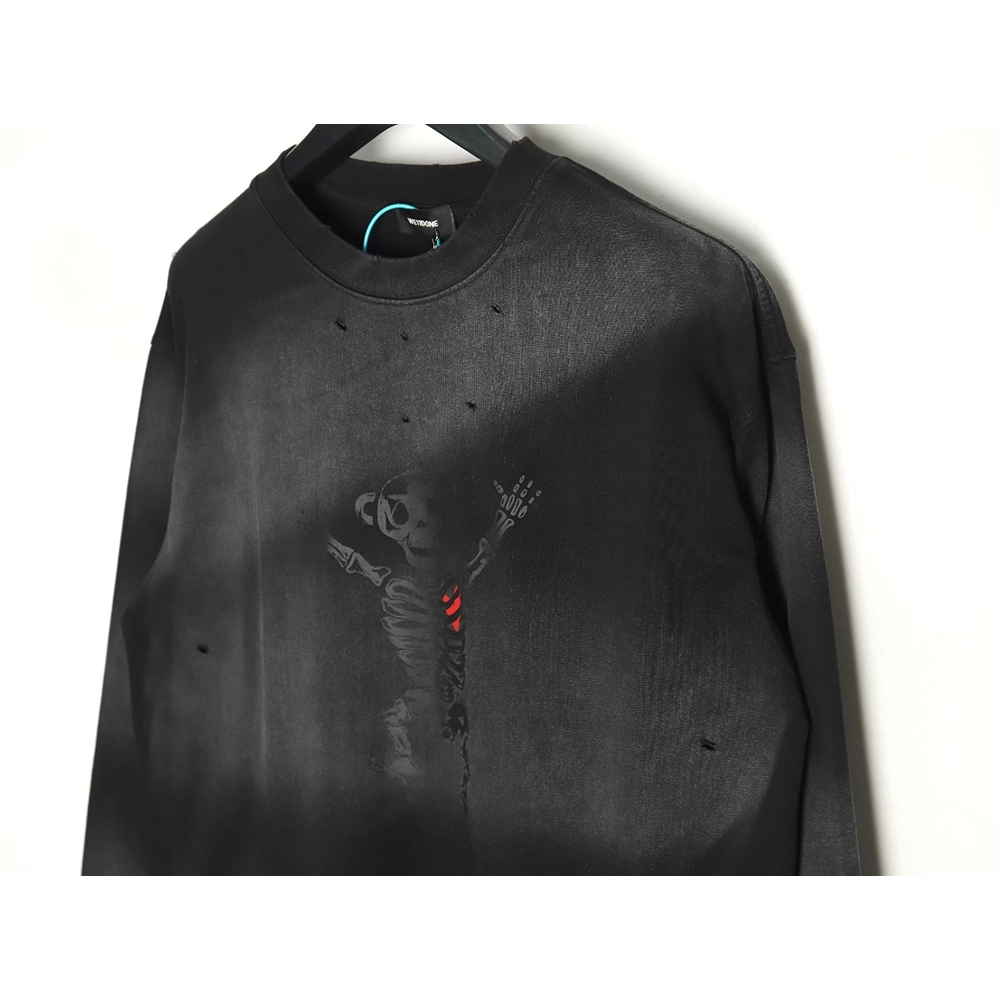 We11 Done cute heart skull gradient print long sleeve T-shirt TSK1,We11done