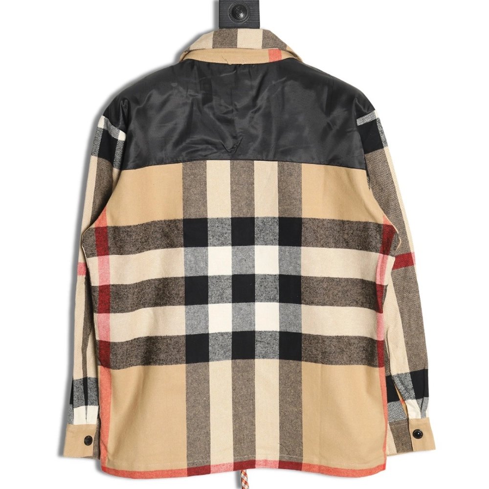 Burberry paneled plaid shirt jacket,Burberry