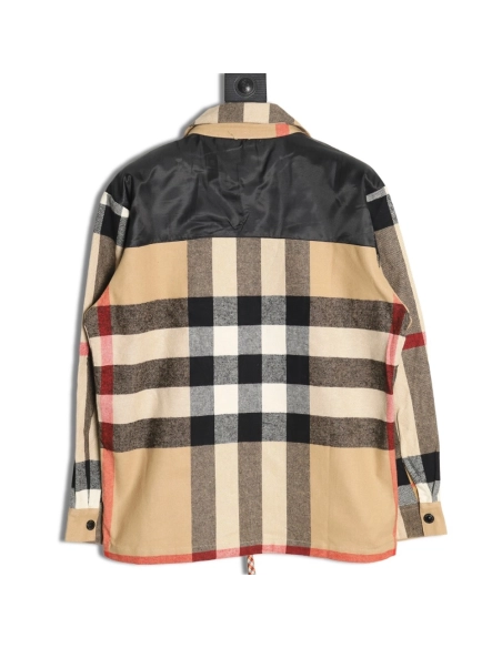 Burberry paneled plaid shirt jacket,Burberry
