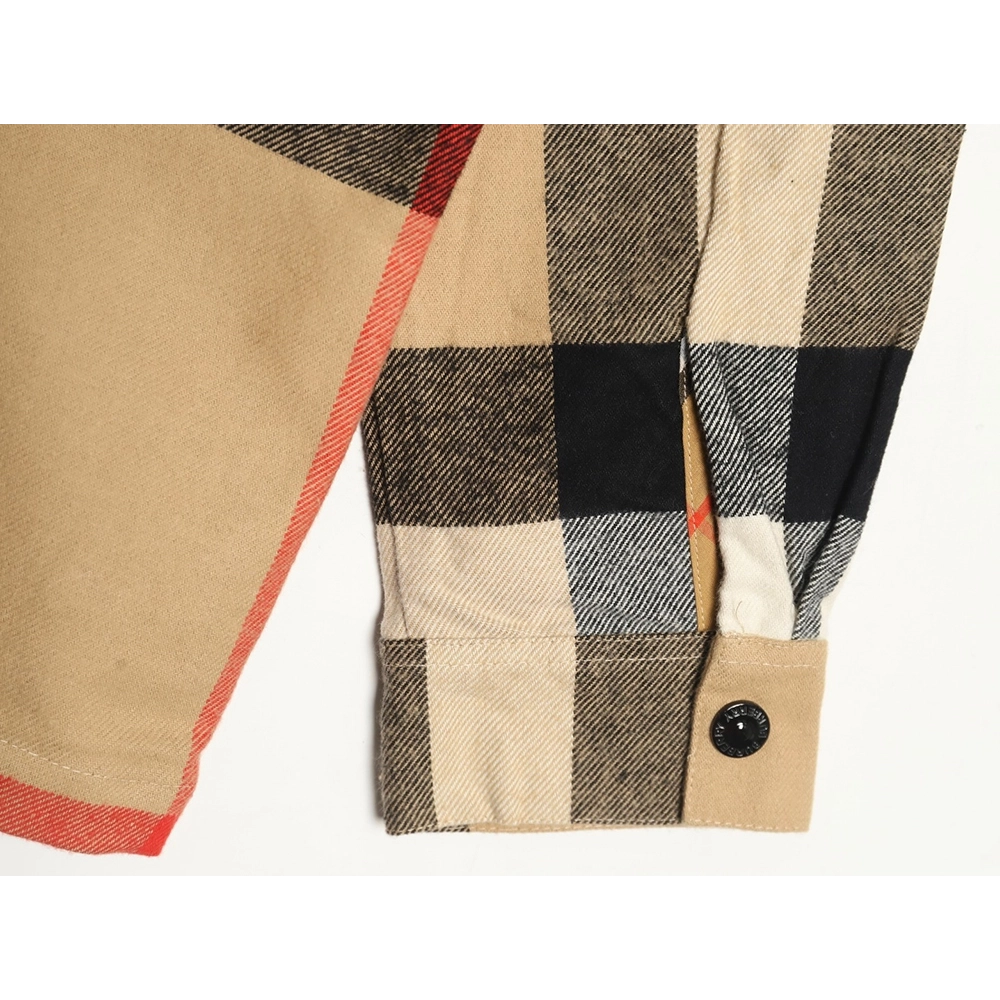 Burberry paneled plaid shirt jacket,Burberry