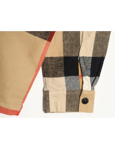 Burberry paneled plaid shirt jacket,Burberry