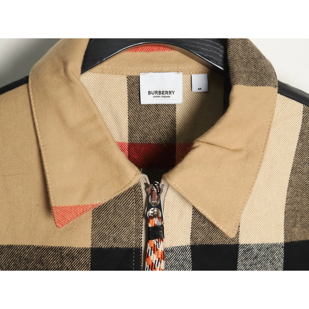 Burberry paneled plaid shirt jacket,Burberry