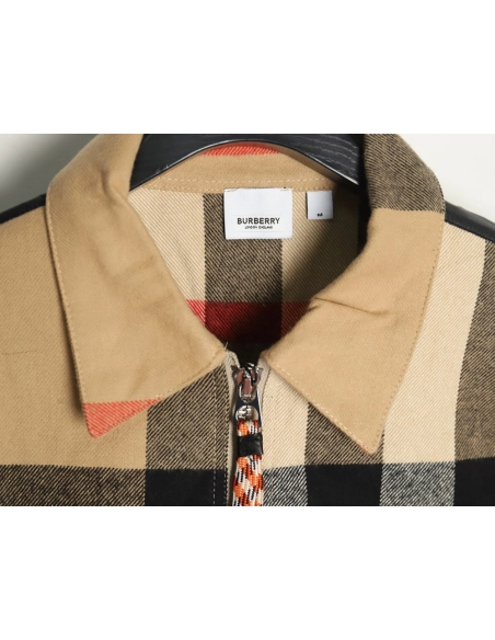 Burberry paneled plaid shirt jacket,Burberry