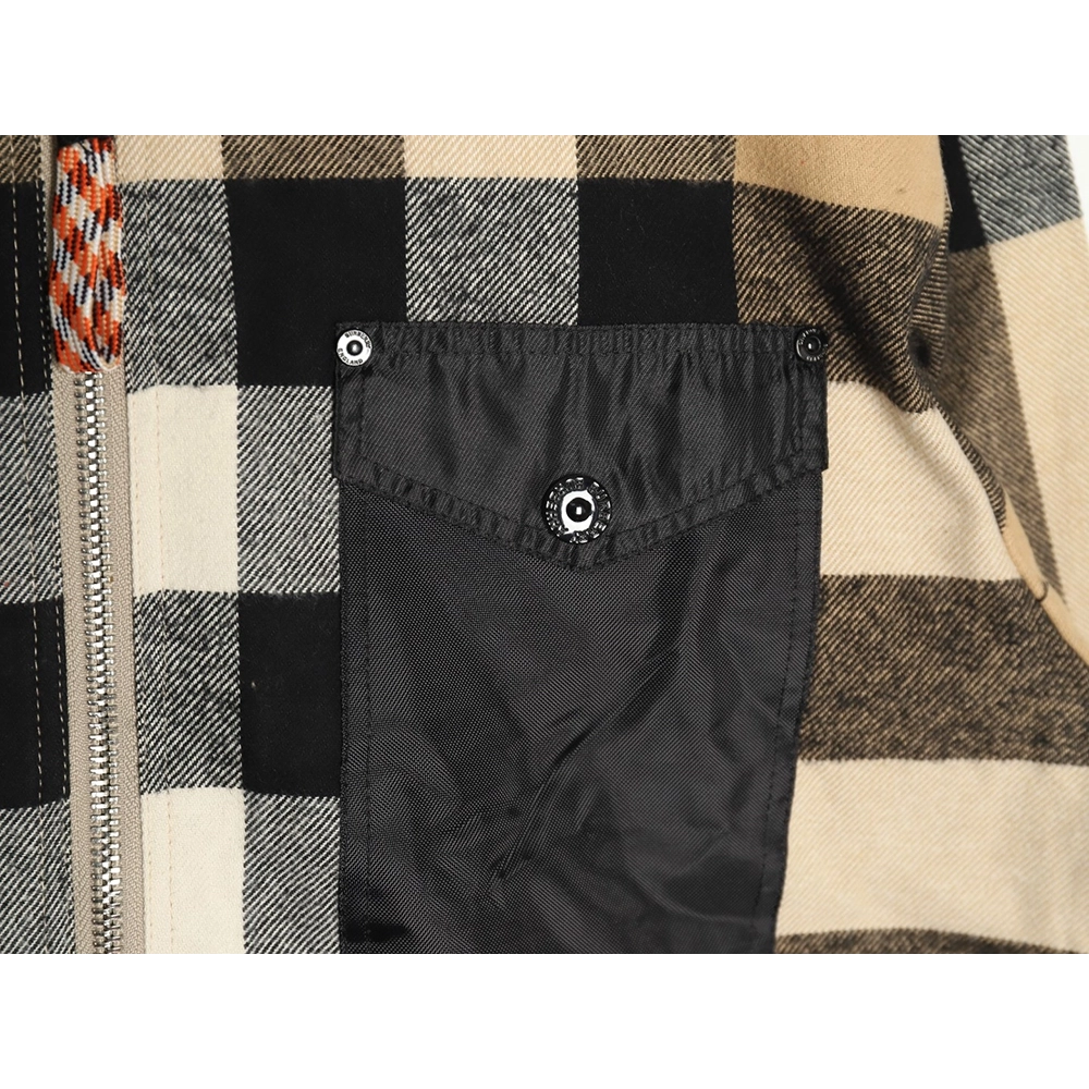 Burberry paneled plaid shirt jacket,Burberry
