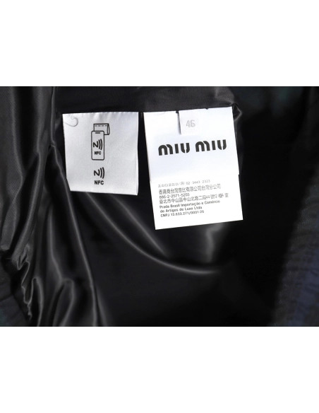 Miu Miu Green Check Wool Plaid Jacket,Miu Miu