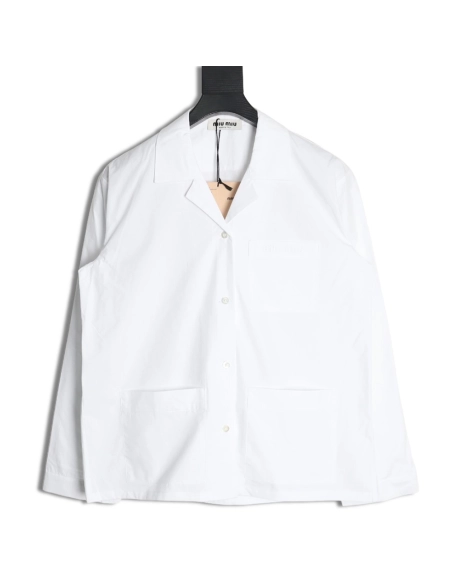 Miu Miu poplin pocket lapel long sleeve shirt,Miu Miu