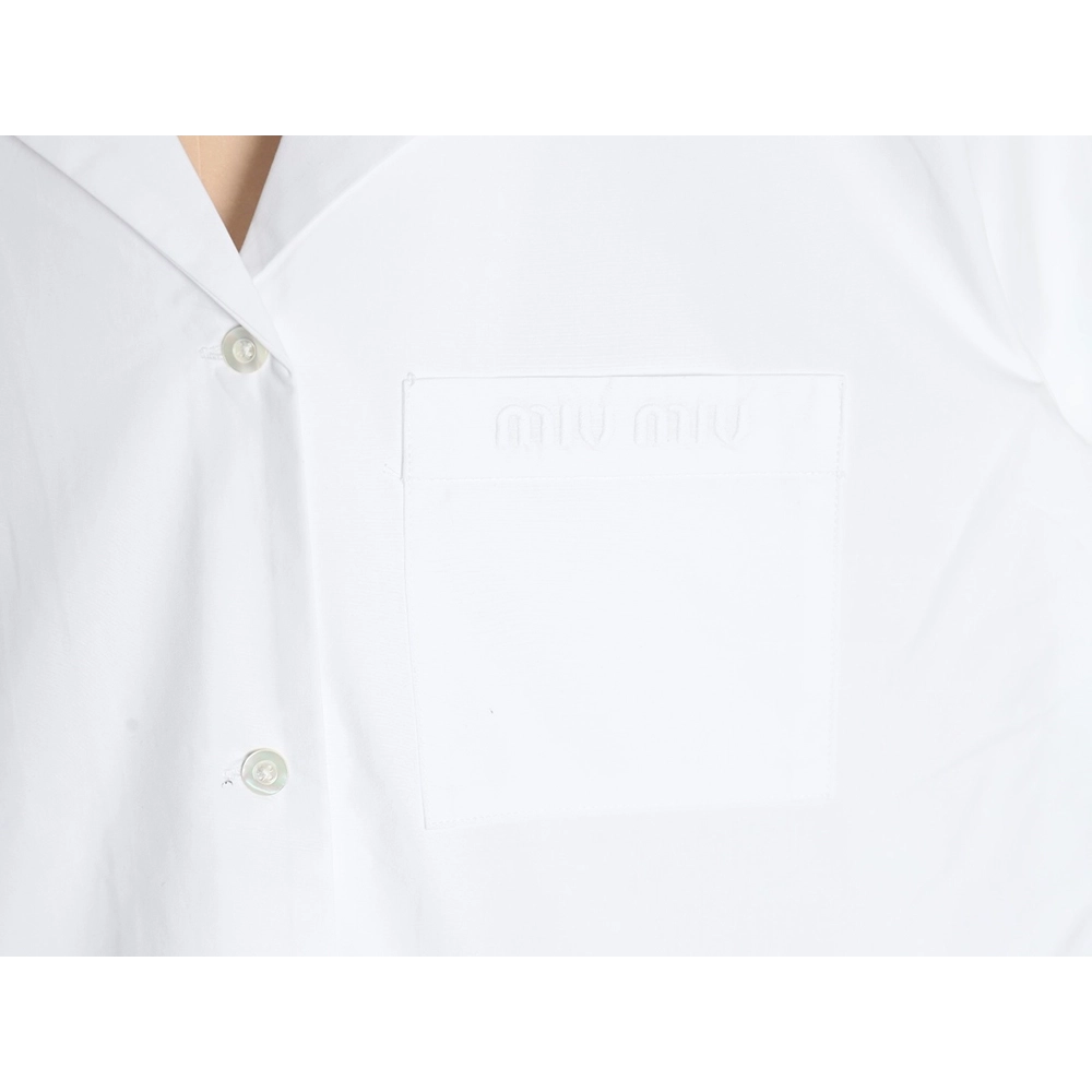 Miu Miu poplin pocket lapel long sleeve shirt,Miu Miu