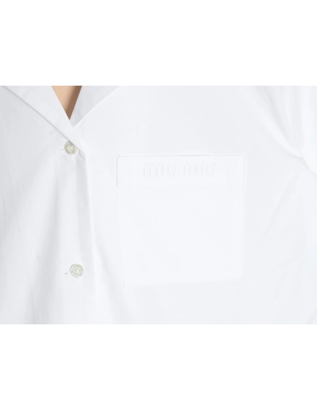 Miu Miu poplin pocket lapel long sleeve shirt,Miu Miu