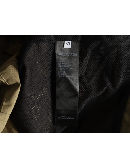 Balenciaga embroidered stand collar half-zip checked jacket TSK1,Balenciaga