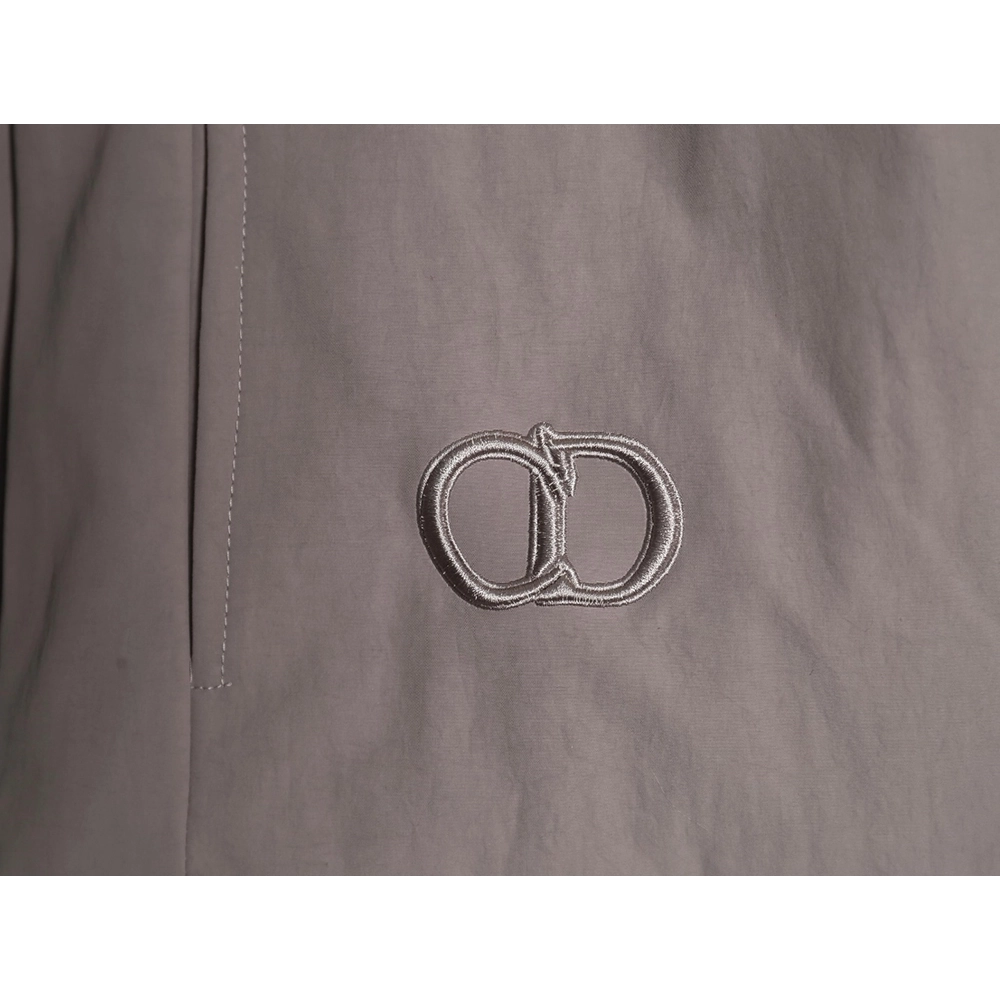 Dior patchwork letter embroidery hooded trench coat,Dior