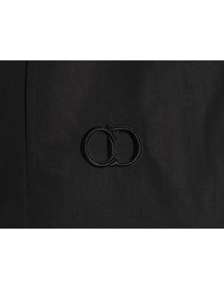 Dior patchwork letter embroidery hooded trench coat TSK1,Dior