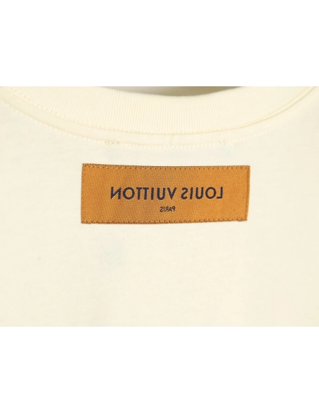 Louis Vuitton fake pocket letter printed short sleeves,Louis Vuitton