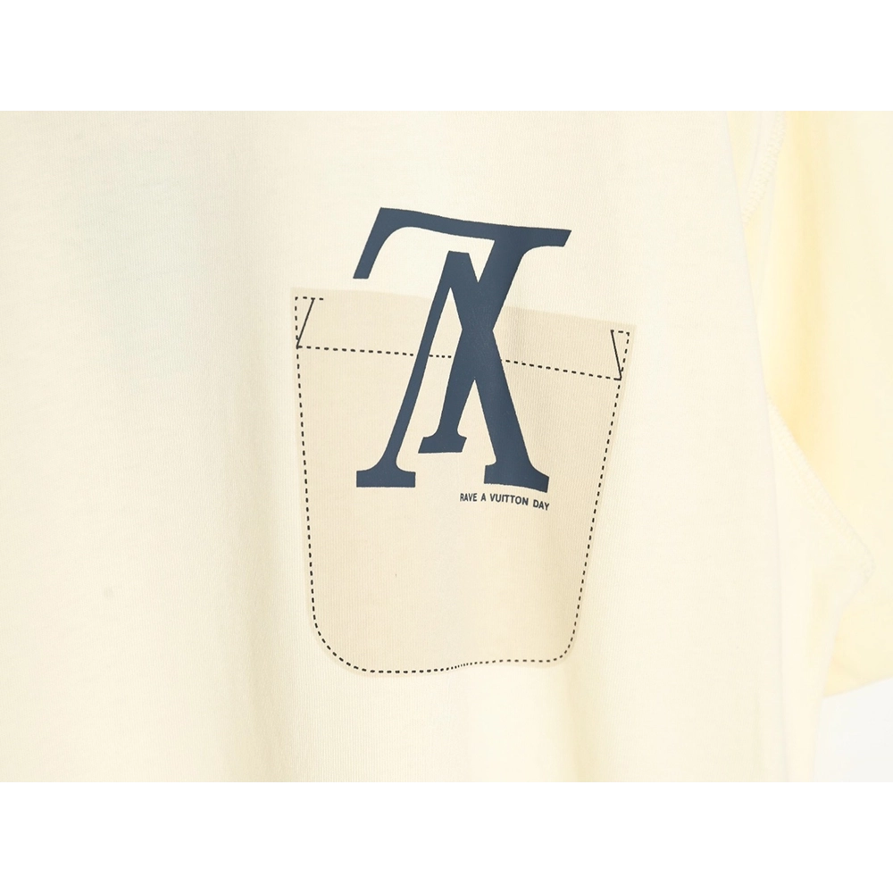 Louis Vuitton fake pocket letter printed short sleeves,Louis Vuitton