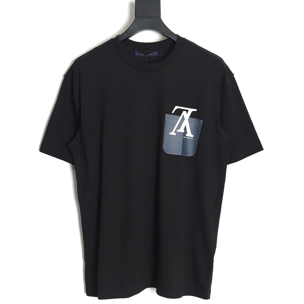 Louis Vuitton fake pocket letter printed short sleeves TSK1,Louis Vuitton