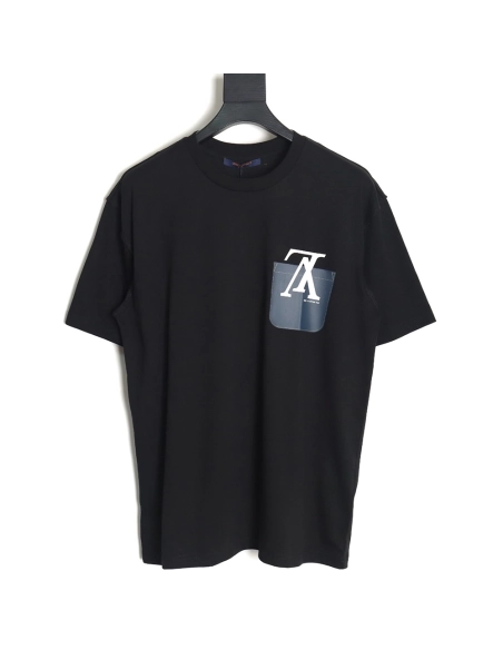 Louis Vuitton fake pocket letter printed short sleeves TSK1,Louis Vuitton