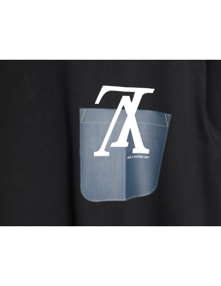 Louis Vuitton fake pocket letter printed short sleeves TSK1,Louis Vuitton