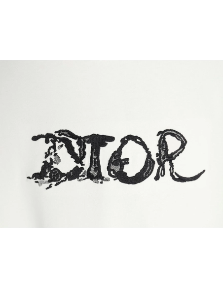 Dior lettering embroidered short sleeve T-shirt,Dior