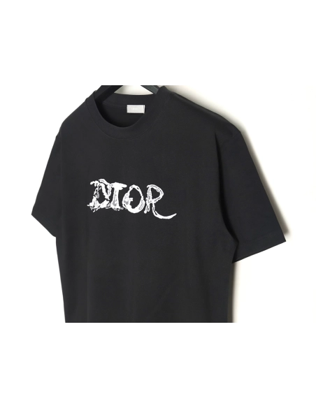 Dior lettering embroidered short sleeve T-shirt,Dior