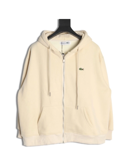 Lacoste crocodile embroidered logo fleece zip-up jacket,Lacoste