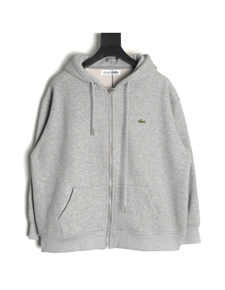 Lacoste crocodile embroidered logo fleece zip-up jacket TSK2,Lacoste