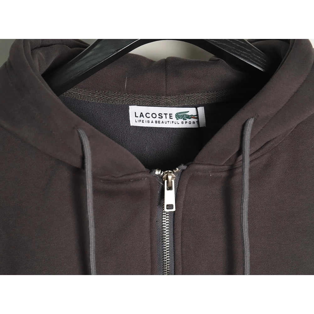 Lacoste crocodile embroidered logo fleece zip-up jacket TSK3,Lacoste