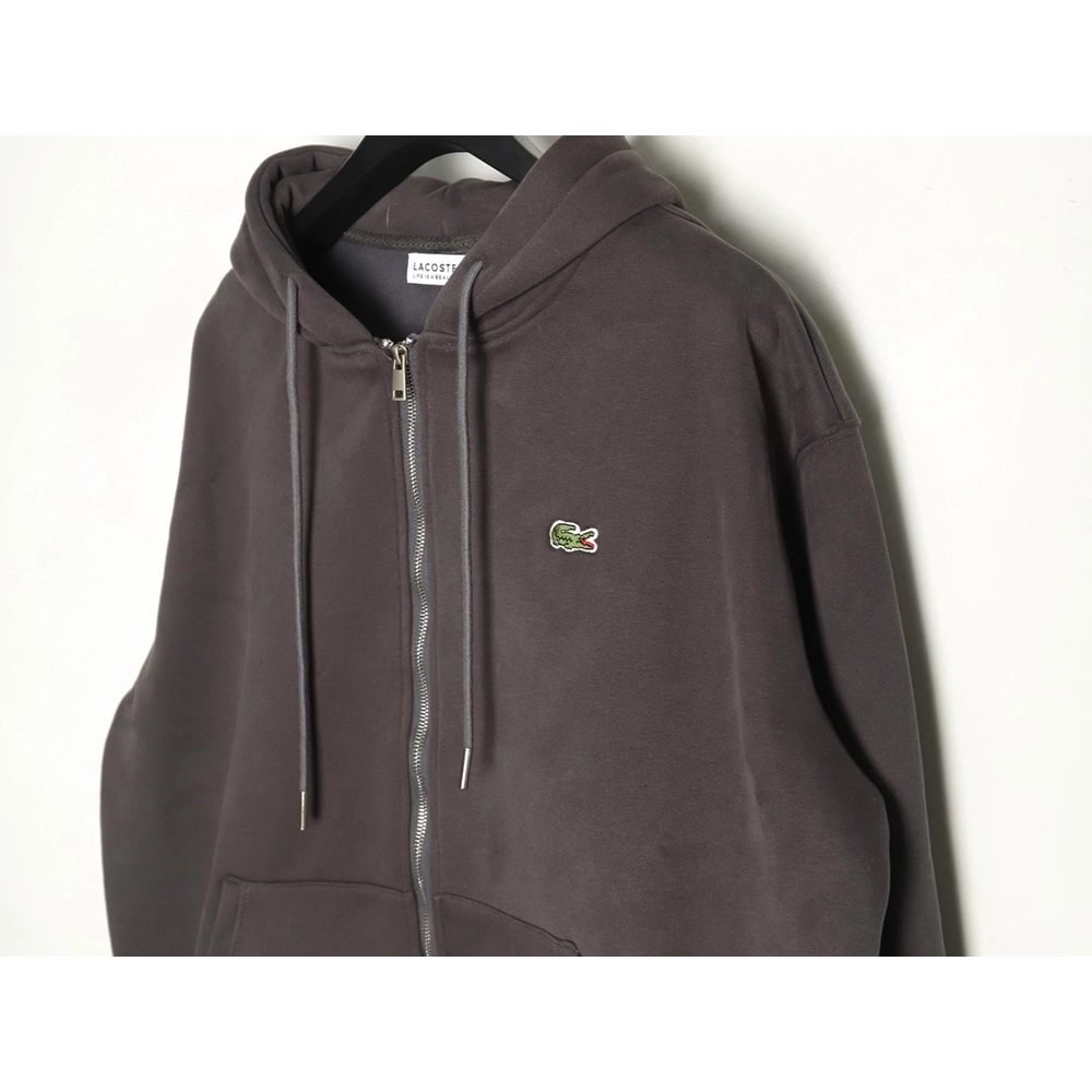 Lacoste crocodile embroidered logo fleece zip-up jacket TSK3,Lacoste