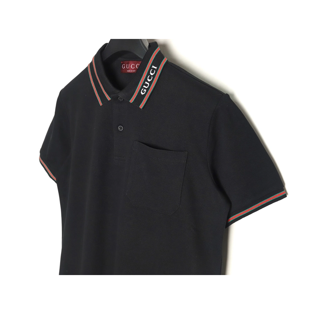 Gucci Neck Lettering Short Sleeve Polo Shirt TSK1,Gucci